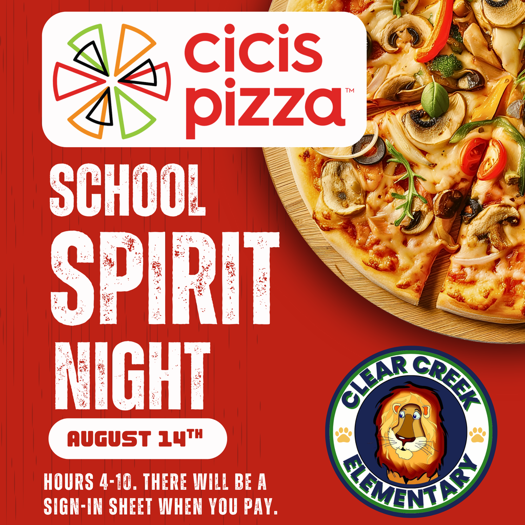 Clear Creek Spirit Night: See flyer for more details. 