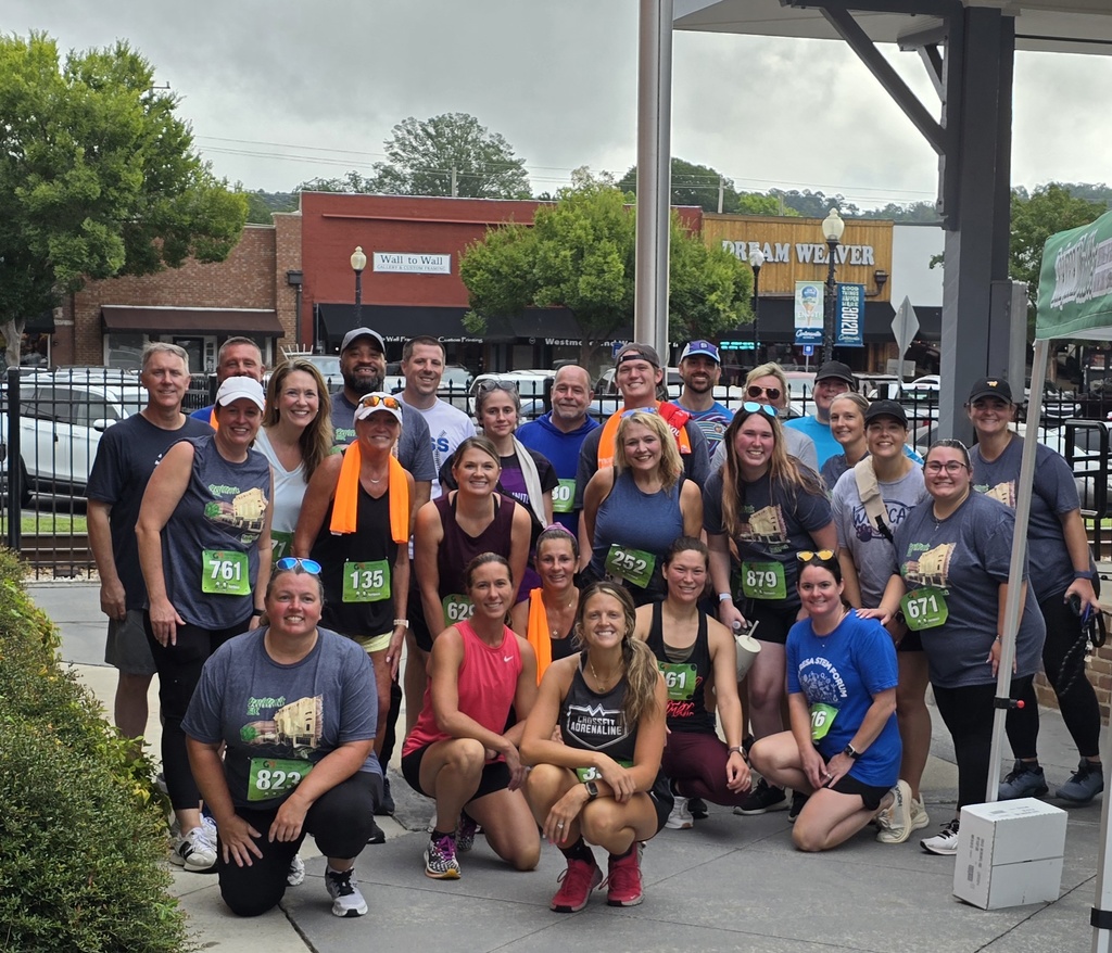 Bartow County School System staff posing for a picture after the Backpack Buddies 5K