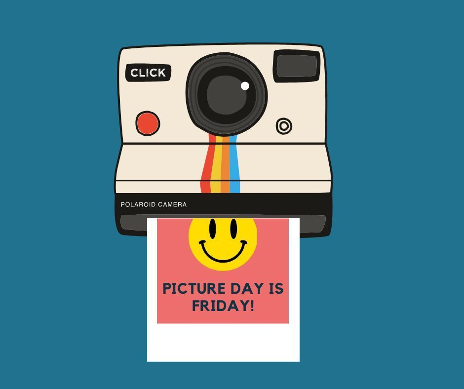 📸 Picture Day is Friday, September 5th! All students will have their photo taken for the yearbook. Dress your best and don’t forget those big smiles!