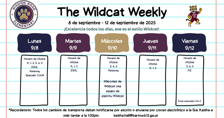 Wildcat weekly Spanish 