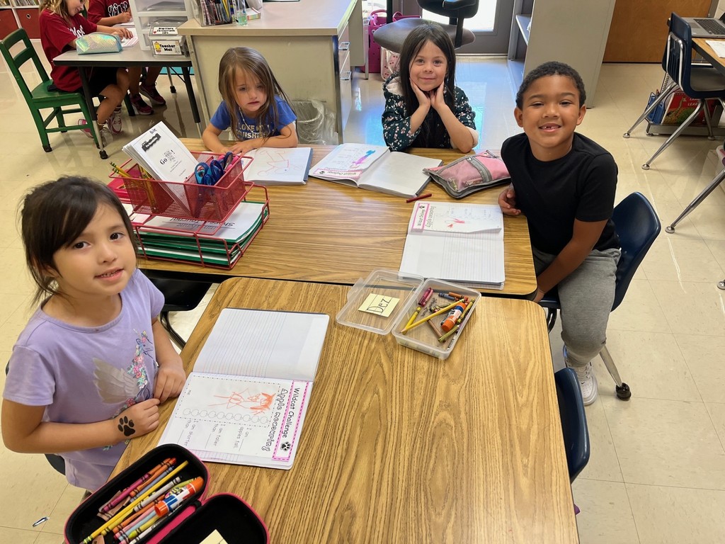 Students completing work.