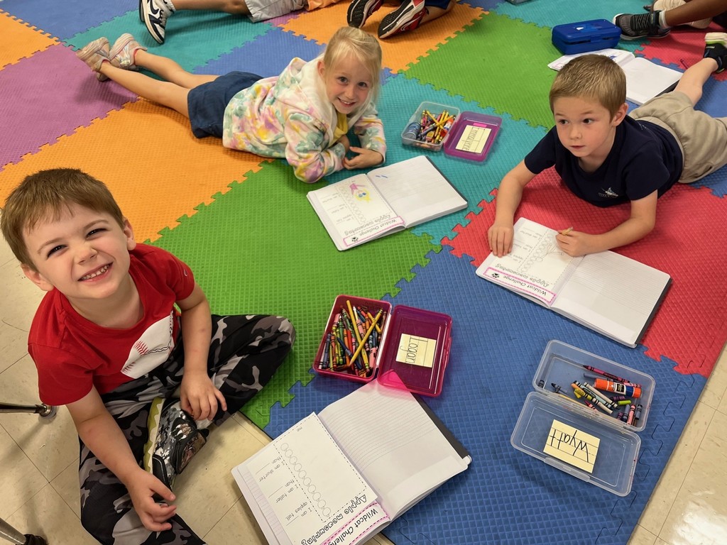 Students completing work.