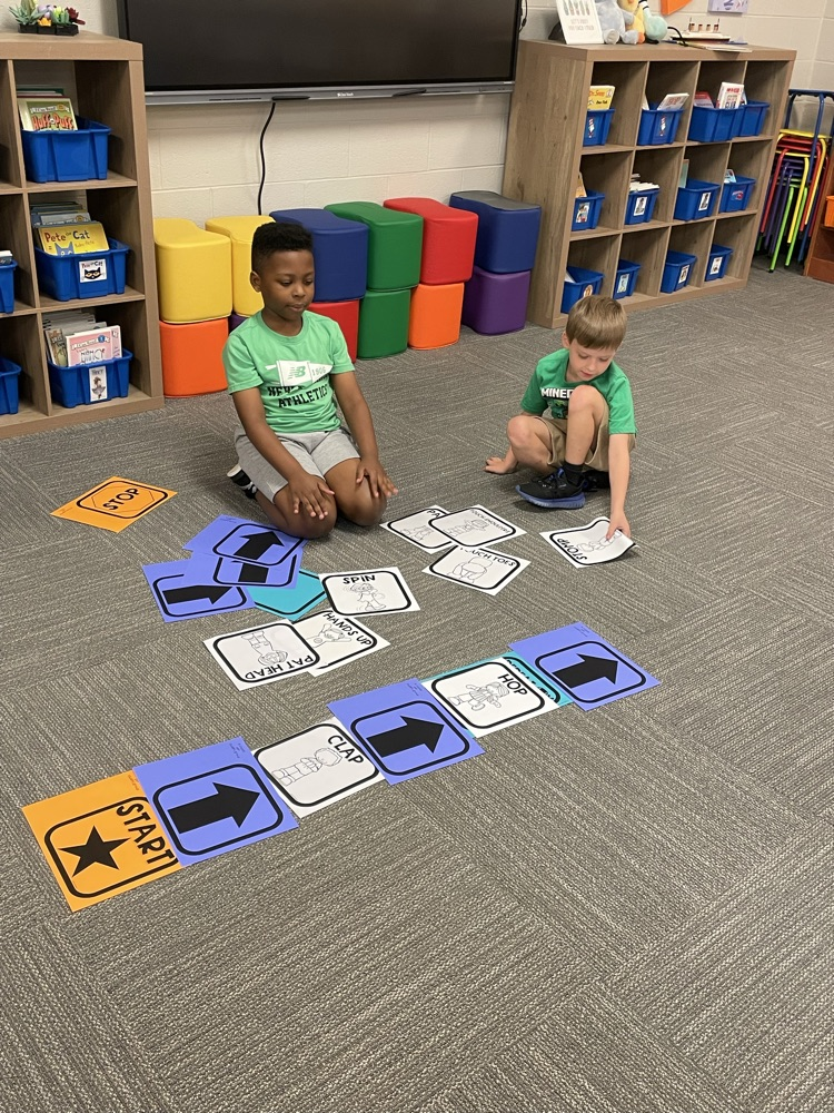 Our first ever coding club meeting with Ms. Munch. They had a great time learning about coding, and they even played coding hopscotch.