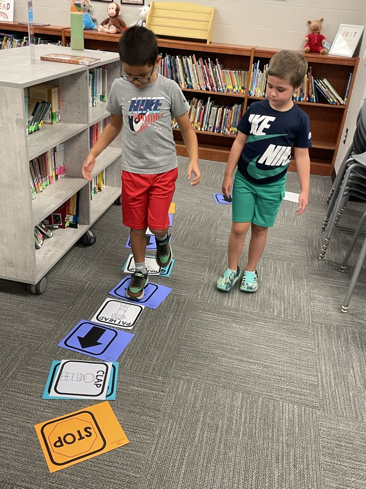 Our first ever coding club meeting with Ms. Munch. They had a great time learning about coding, and they even played coding hopscotch.