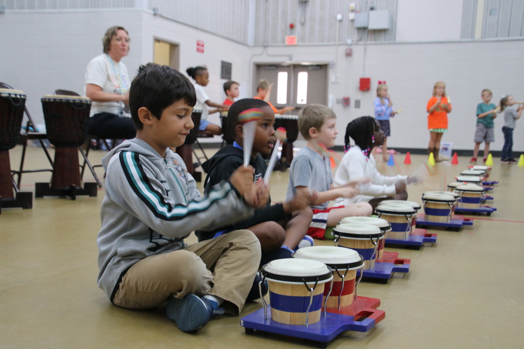 Drumming Up Character!    This past Tuesday, our students enjoyed School Drum Day!  Mr. Steve at Dancing Drum led our students through rhythms and songs about fairness, responsibility, teamwork, and caring for others.    It was truly a "drum"-atic event with fun had by all!  To contribute to the Dancing Drum Program and support future musical events at our school, please visit the School Window payment platform our website and scroll within the MUSIC/CHORUS category.