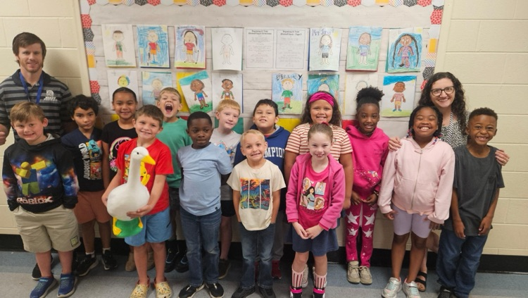 Gertie the Attendance Goose awarded to Mrs. Robert’s 3rd grade class.