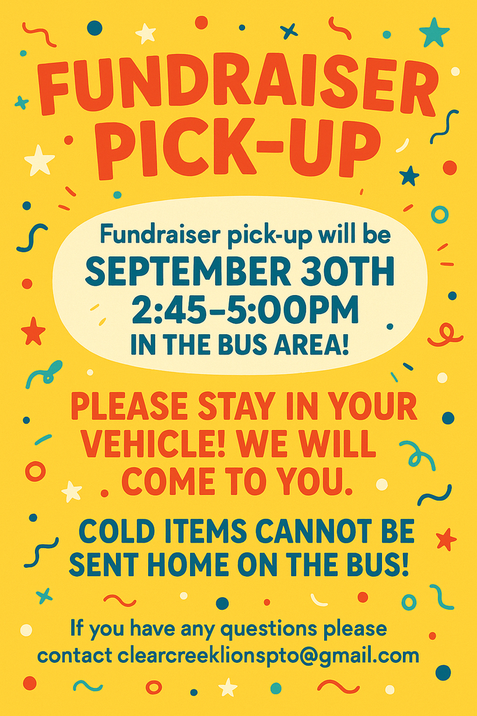 PTO Fundraiser pick up: see flyer for details