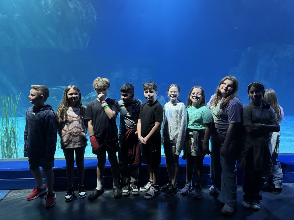 5th grade students had a blast today at the Georgia Aquarium. They explored each exhibit to learn more about the animals and how they are taken care of. Mrs. Kron and Mrs. Westbrook's class went to the Sea Lion show and got to experience the amazing Dolphin show. The kids had a blast and got to sit front row to get splashed by the animals! Ms. Taylor's class explored the exhibits and even got to take home some souvenir postcards! Overall, it was a great day!