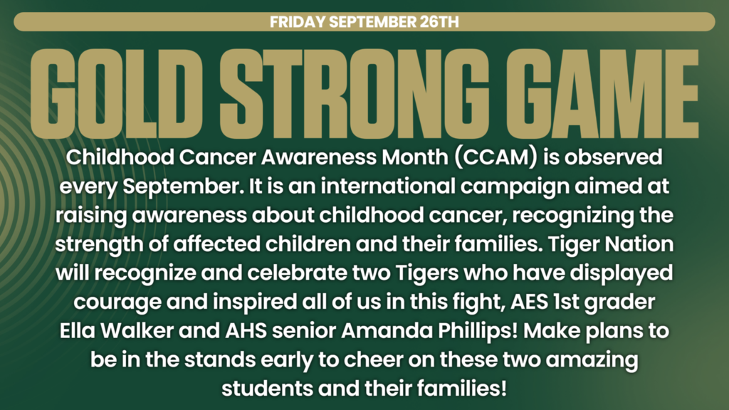 Gold Strong Game on Friday September 26th.