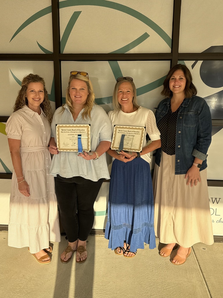 BOARD RECOGNITIONS: COLLABORATIVE TEAM OF DISTINCTION White Elementary School, fifth grade math • Leanne Pyle • Tonya Chatman ** A Collaborative Team of Distinction consists of teachers that work collaboratively on an academic planning team that have shown results that equate to student achievement resulting in 50% or higher proficient or above on the EOG/EOC assessment and higher than the state average. ** BOTH of these rock star math teachers have received this award 2 years in a row!