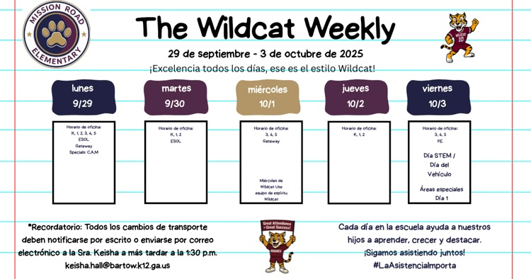 Wildcat weekly Spanish