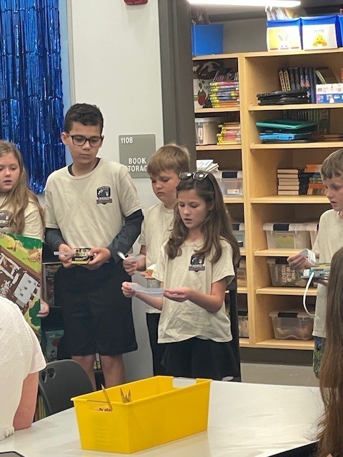 Robotics team presenting to our visitors.