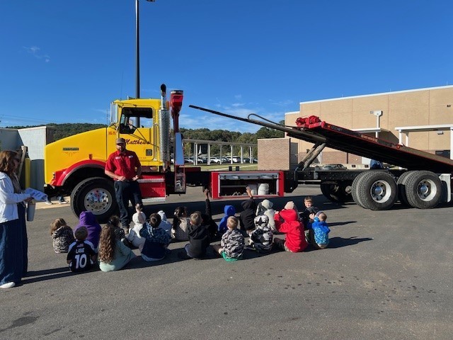 Tow truck presentation during our STEM showcase.