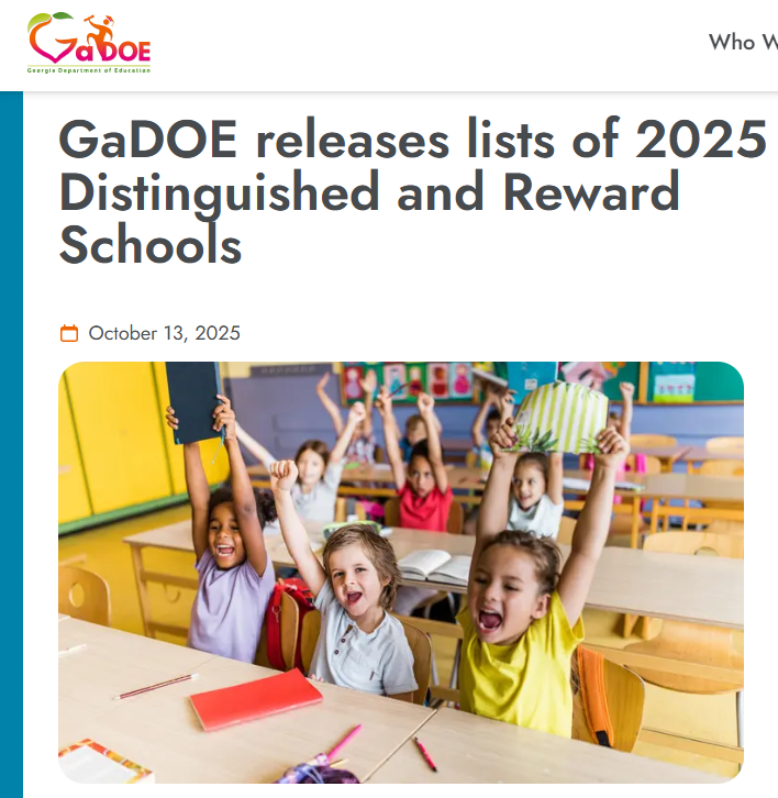 Allatoona Elementary is on the list of Ga DOE 2025 Title I Reward schools!