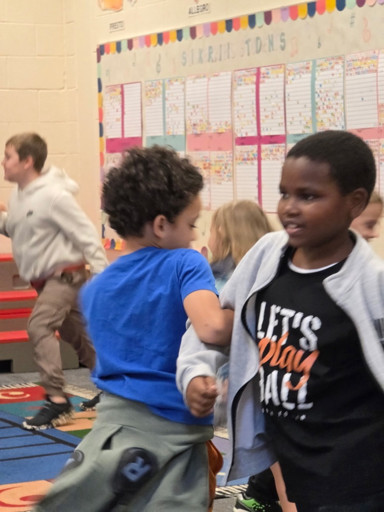 Students enjoyed learning about folk music and folk dances with Mrs. Barkley in music today.