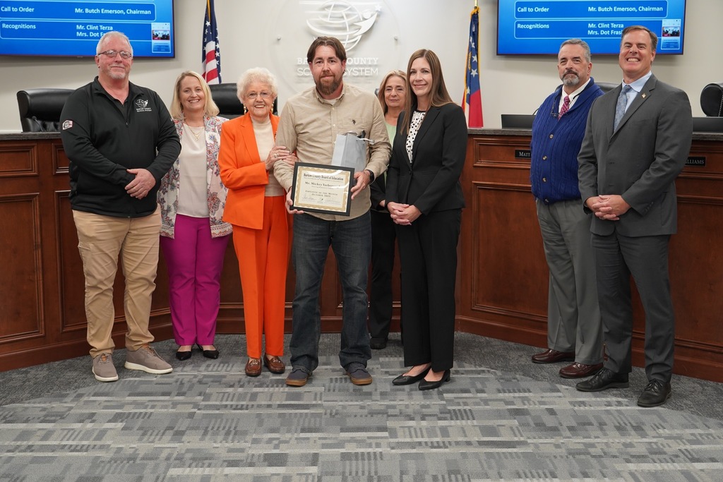 BOARD RECOGNITIONS: EMPLOYEE OF THE MONTH Mr. Mickey Yarborough, Pine Log Elementary School Food Service “Mr. Mickey Yarborough delivers exceptional customer service to the students and staff of PLES. His positive attitude and dedication to building relationships with students, colleagues, and the community shines through in everything he does. As a food service manager, Mr. Mickey takes great pride in his work - something that’s evident to anyone who visits the PLES cafeteria. He collaborates with administration and staff to find creative ways to involve the community, inviting them to experience the warm atmosphere and delicious meals he and his outstanding team prepare each day. With Mr. Mickey, every student, every staff member, and every meal truly matters—every day.” – PLES Principal Dr. Tracy Pulliam & PLES Assistant Principal Kerry Hammond