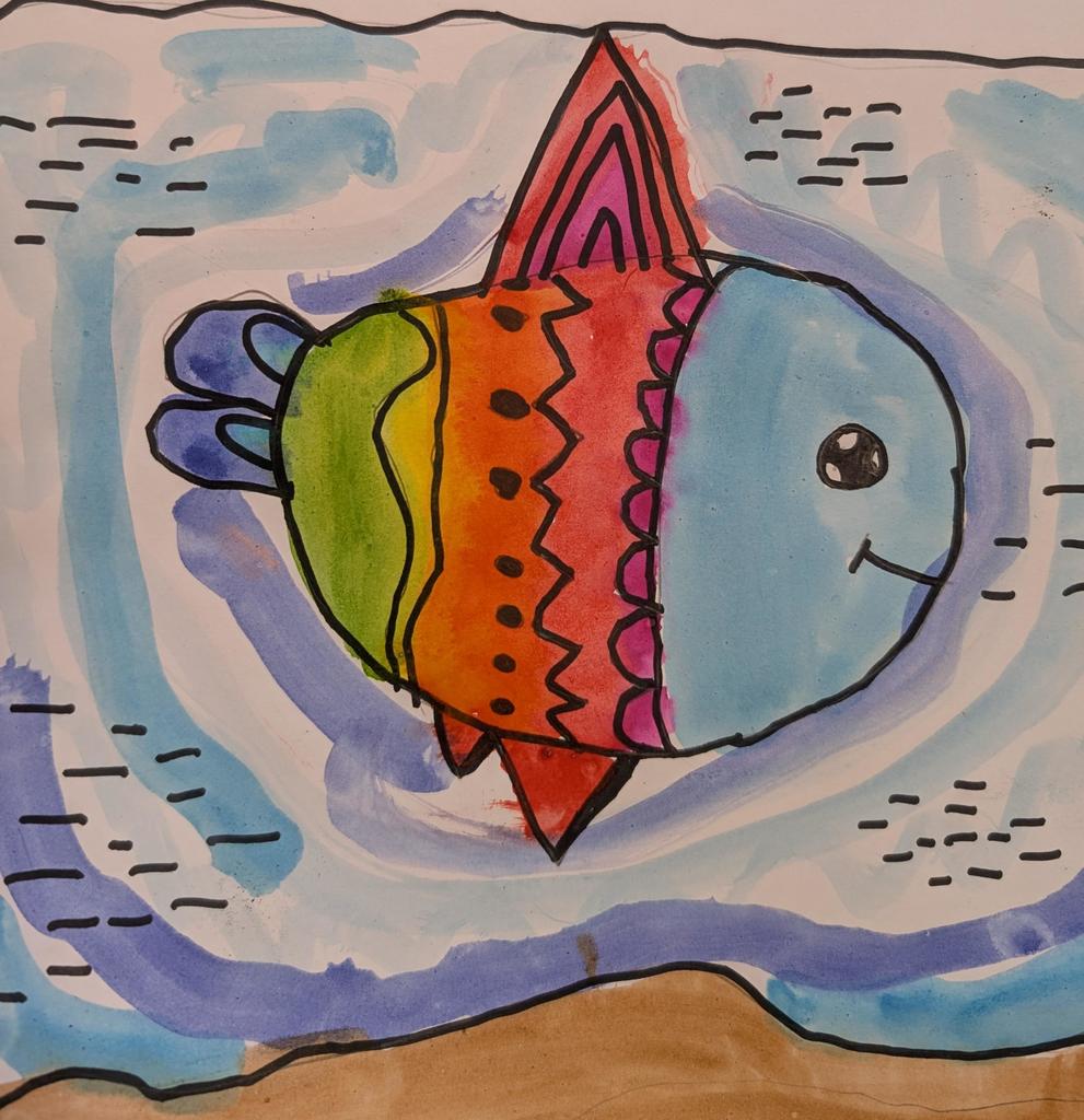 painting of a rainbow fish