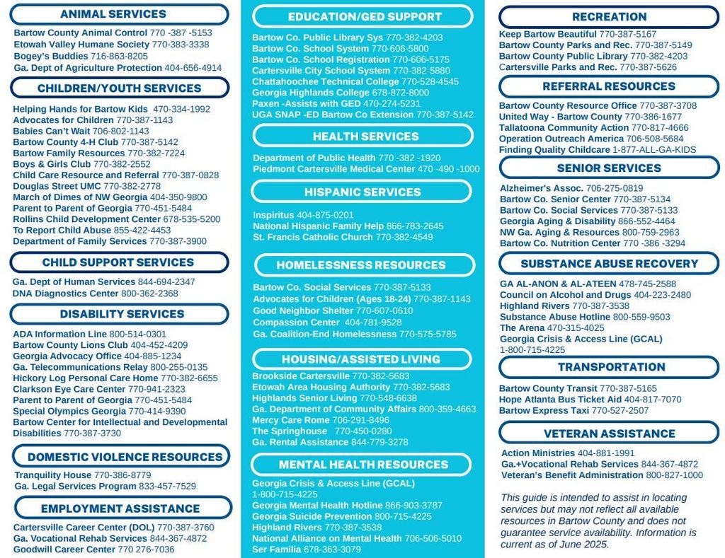 Here are some resources that are available.