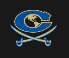 image of Cass C with cross swords with map inside to represent global studies of magnet program