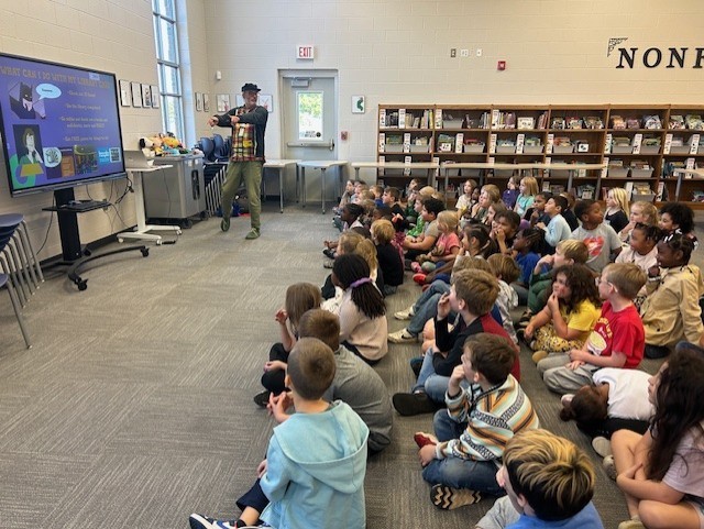 📚✨ Special Visit Alert! ✨📚  Our 1st and 2nd grade students had a wonderful time today with Mr. Shalin, Youth Services Coordinator at Bartow County Public Library! He shared all about the amazing things happening at the library, read some fun stories, and even did some interactive readers theatre! 🎭  A big thank you to Mr. Shalin for bringing the joy of reading and imagination to our school today — we can’t wait to see you again soon for grades 3 - 5! 💛💙