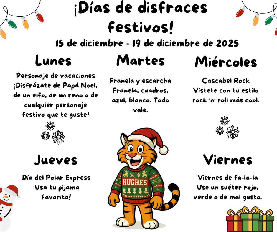 holiday dress up days schedule spanish