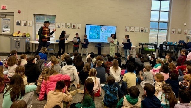 📚✨ Round 2 of our Special Visit Alert! ✨📚  Our3rd - 5th grade students had a wonderful time today with Mr. Shalin, Youth Services Coordinator at Bartow County Public Library!  He shared all about the amazing things happening at the library, read some fun stories, and even did some interactive readers theatre! 🎭 A big thank you to Mr. Shalin for bringing the joy of reading and imagination to our school today! 💛💙