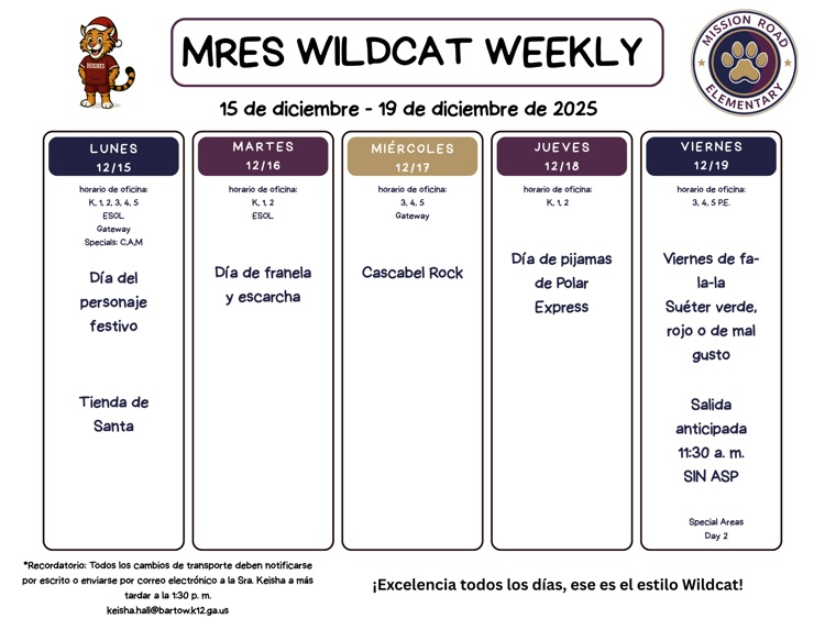 Wildcat weekly Spanish 