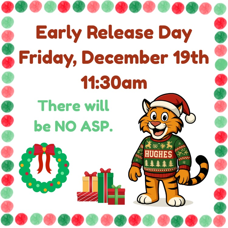 English reminder of early release at 11:30 on December 19th