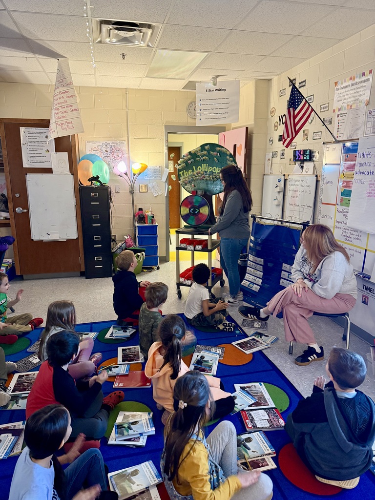Ms. Hill's class spelled perfect attendance and spun the wheel today. They won an ice cream party!