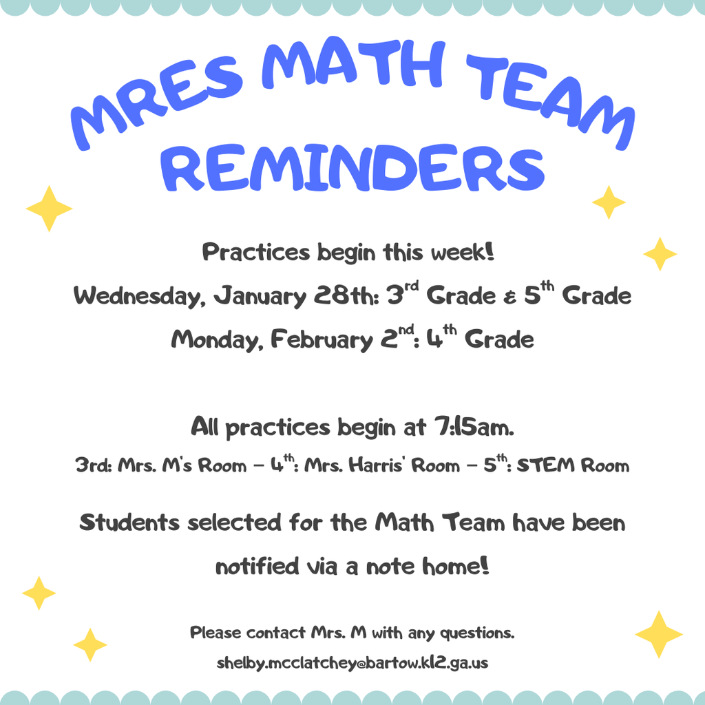 math team reminders