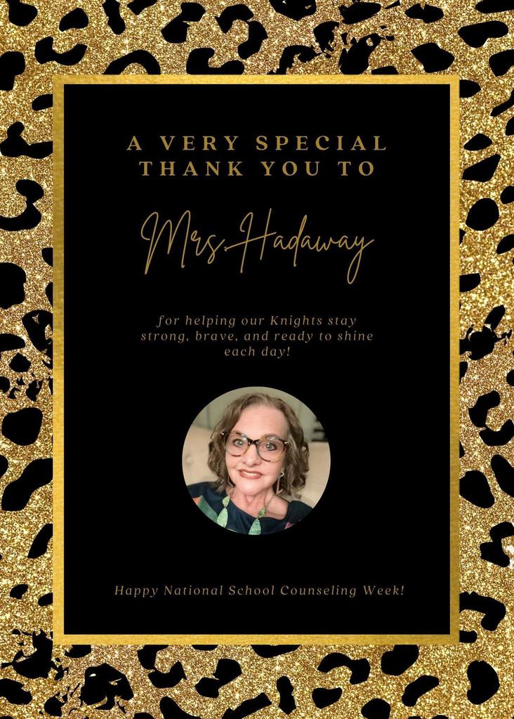 We love, love, love our Mrs. Hadaway! Happy National School Counselor Week!