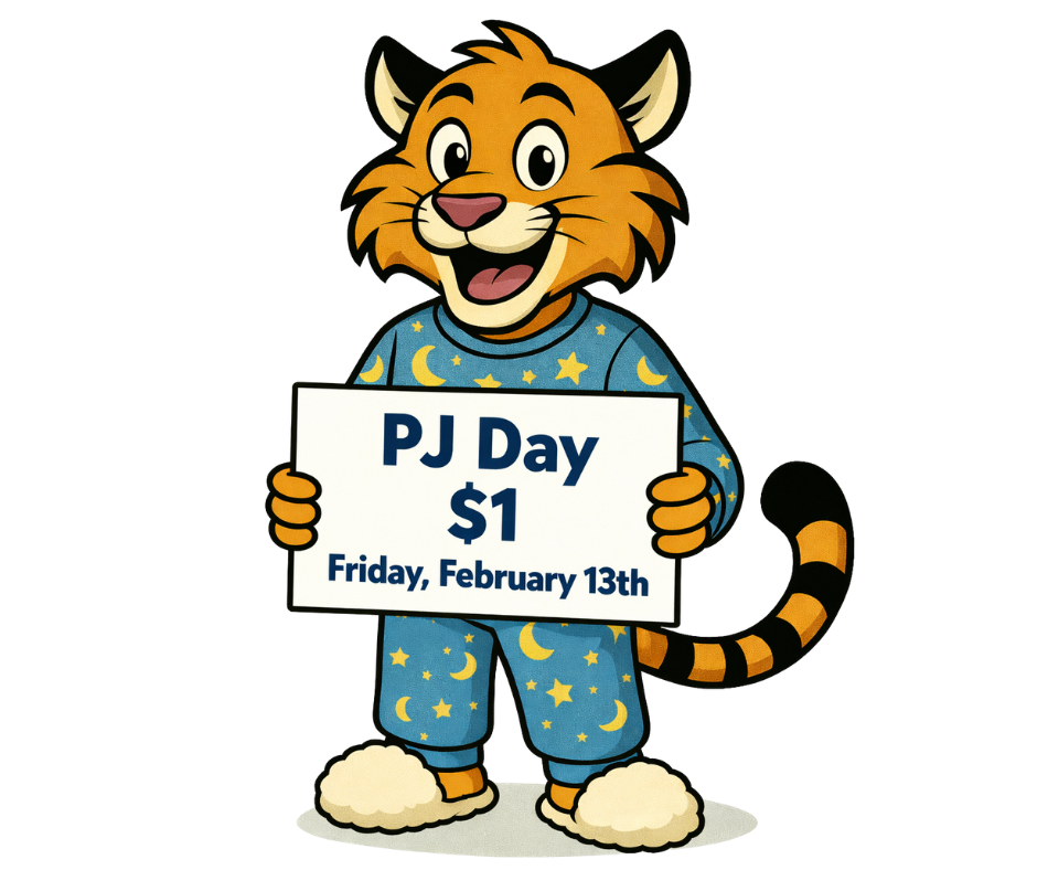 pj day $1 friday february 13th hughes is showing a sign