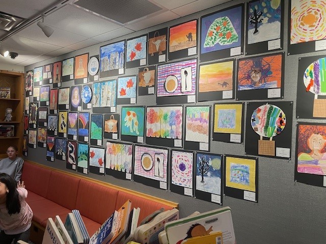 MRES art show at the public library. 