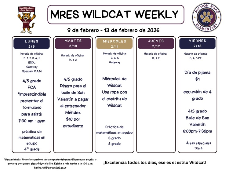 wildcat weekly Spanish 