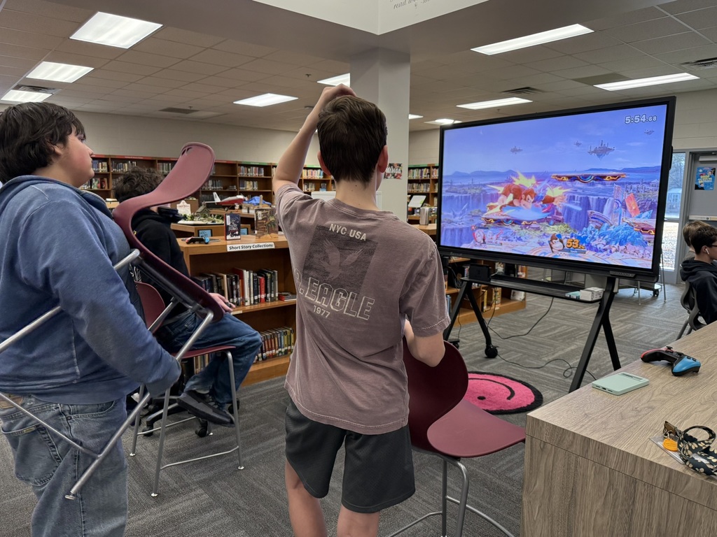 Student playing Smash Bros. 