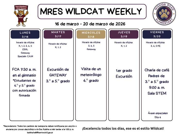wildcat weekly Spanish