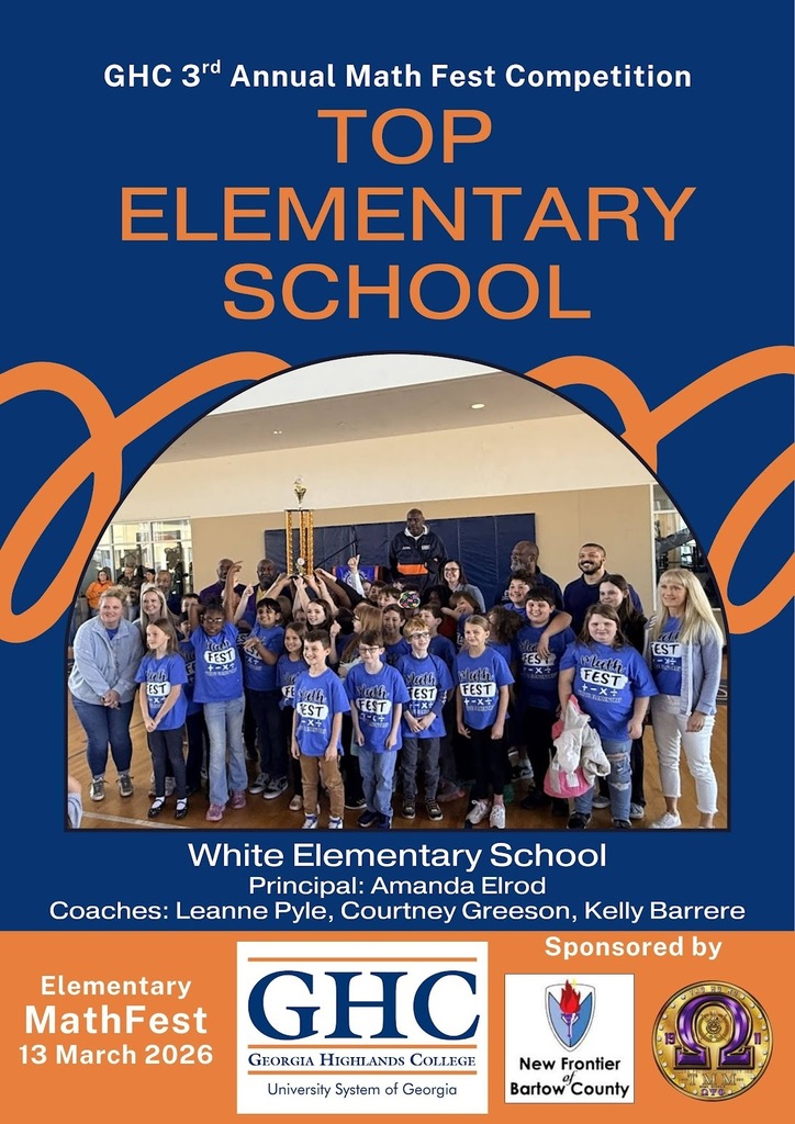 A poster for the 3rd Annual Math Fest Competition shows a group of students and adults.