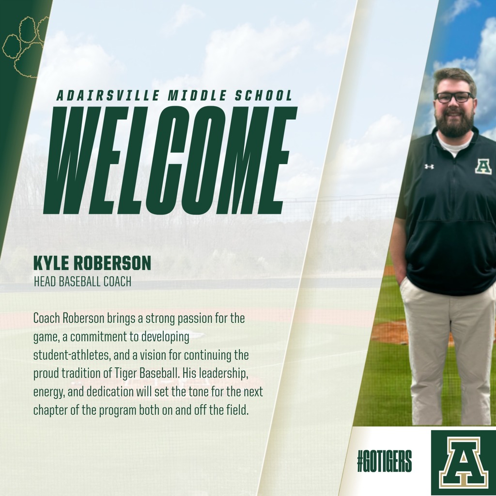 Man on a field, wearing glasses and a black Under Armour shirt. "Welcome" text above. "Kyle Roberson, Head Baseball Coach" below.