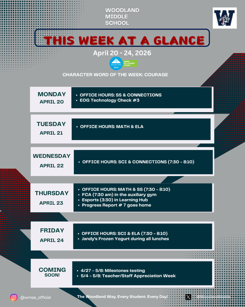 This week at a Glance.  Check it out.