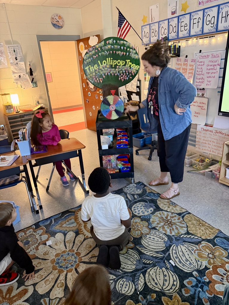 Ms. Nation's class spelled perfect attendance and won a trip to the prize cart!