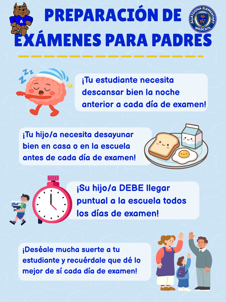 Test taking tips for Parents and Guardians!