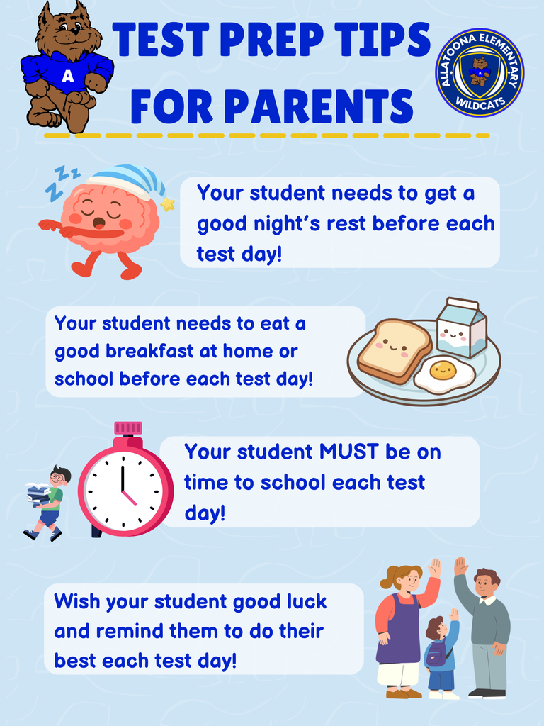 Test taking tips for Parents and Guardians!