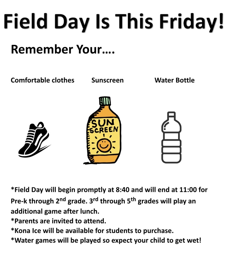 picture of text about field day that repeats message text