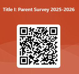 A QR Code that links to the Title I Parent Survey 2025-2026 in English