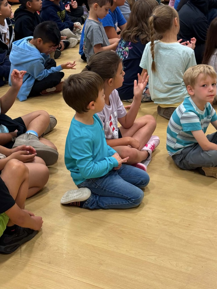 students watching something