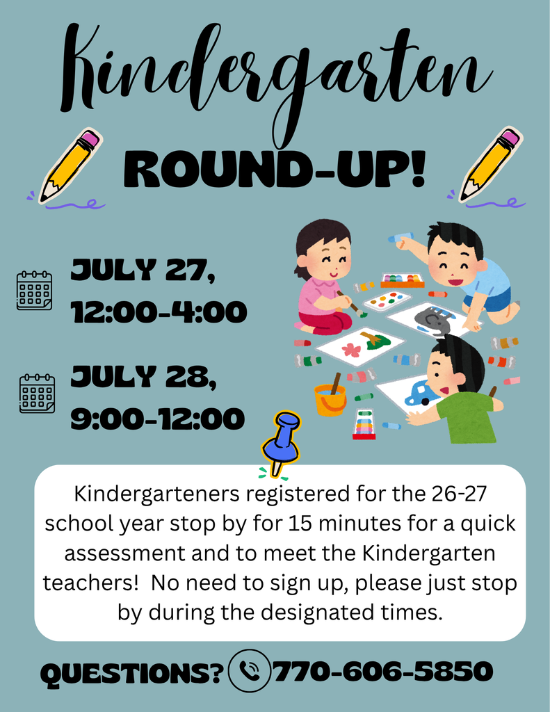 Kindergarten Round-Up Flyer with information for Kingston Elementary School