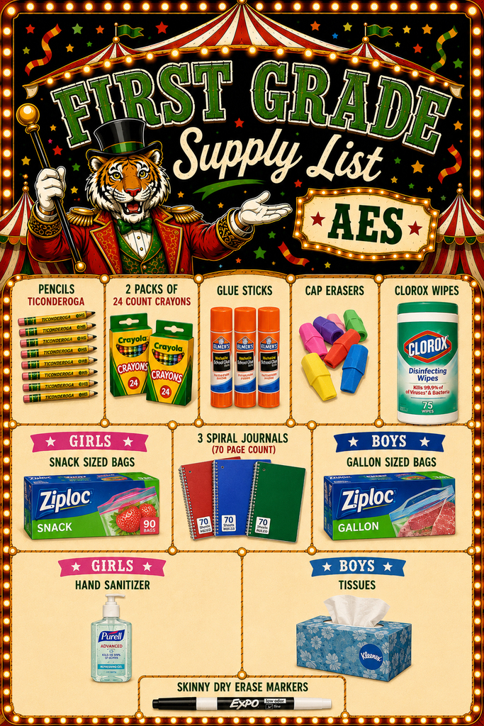 First Grade School Supply List 2026-27