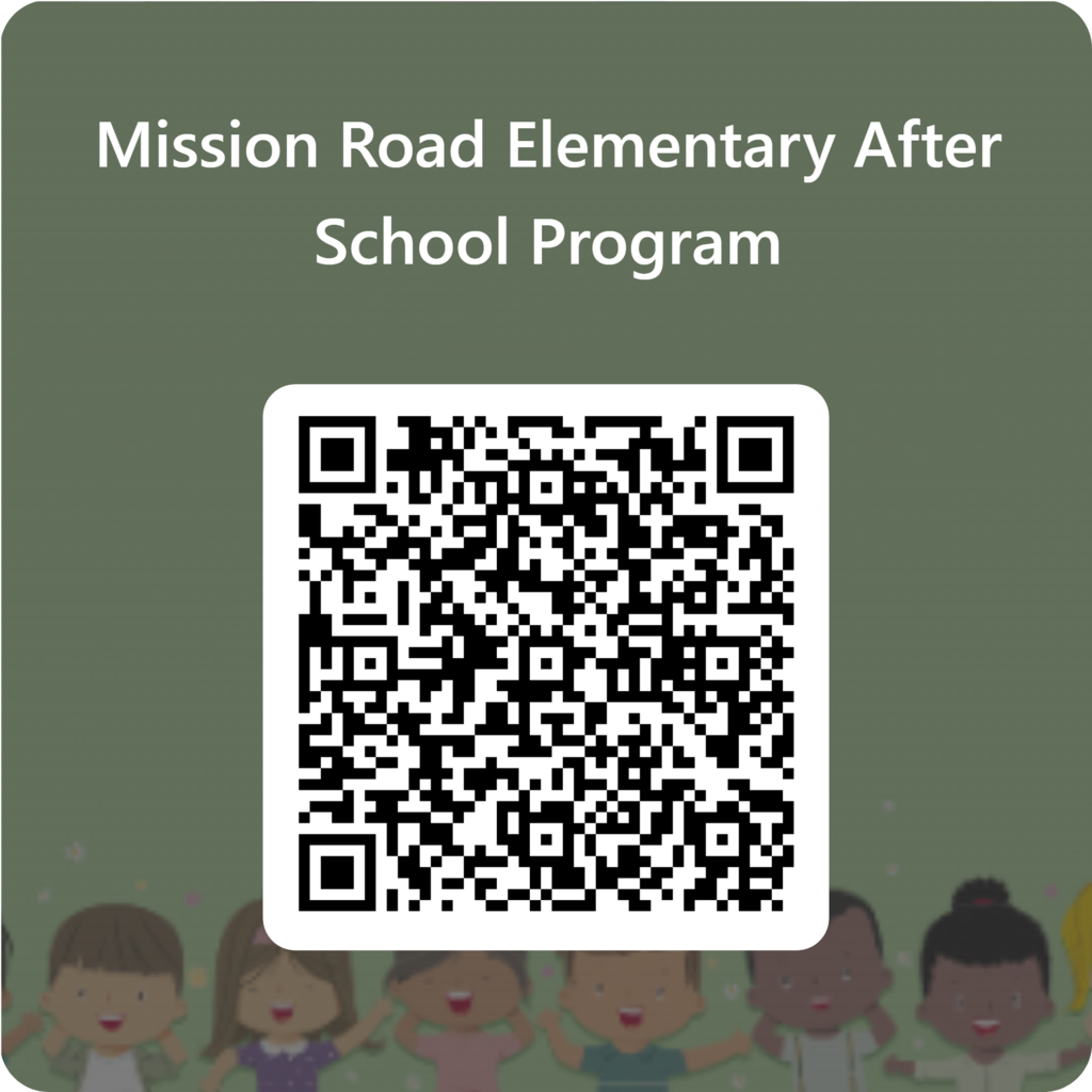 Mission Road QR code to sign up for After School Program.