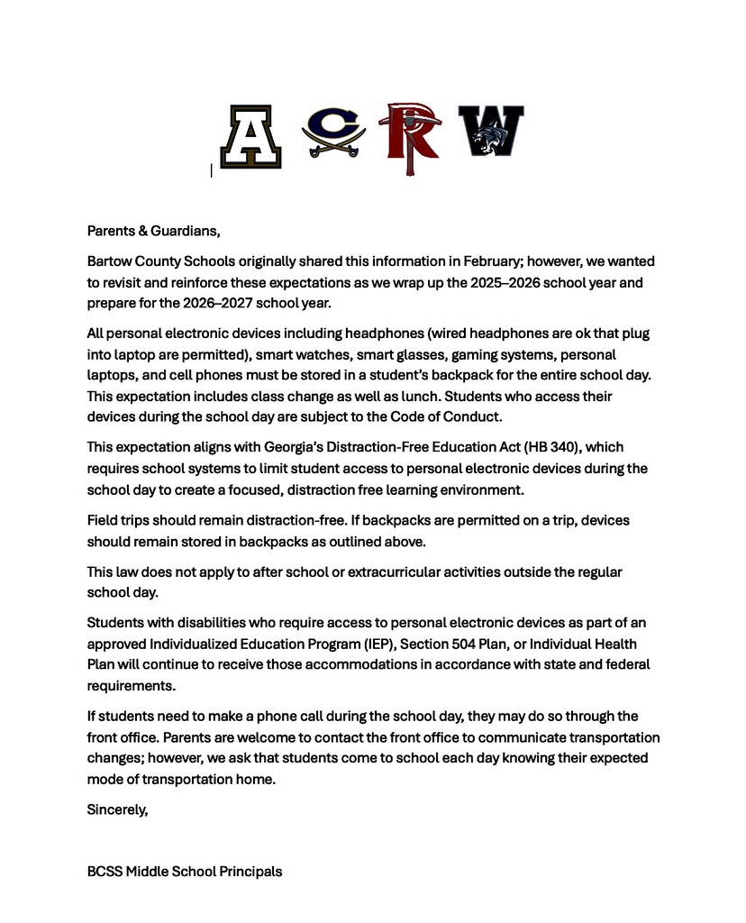 A white page with black text in two columns, one labeled "A" and the other "R". The letterhead is in bold red font.