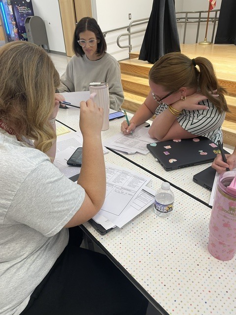 Group of teachers collaborating during our math professional learning. 